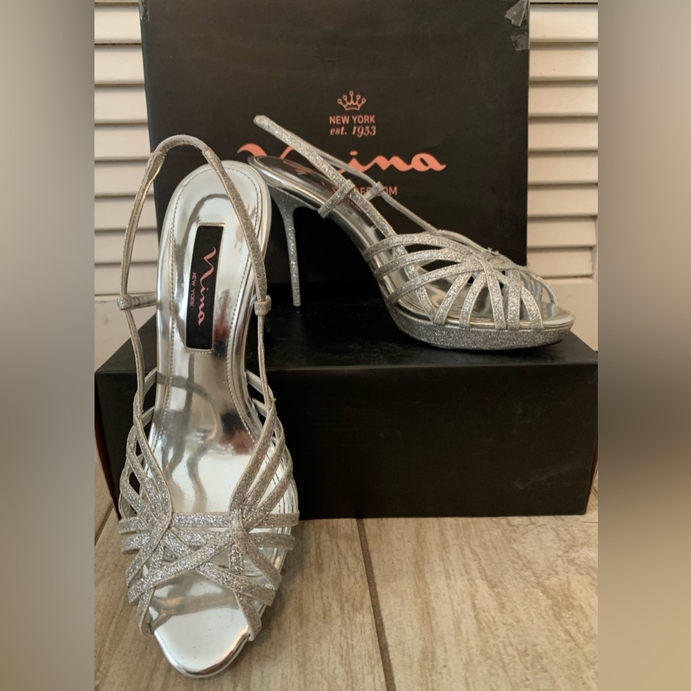 Nina Silver Glitter Sandals